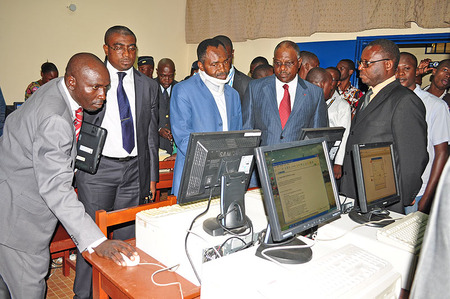 Officials during demo