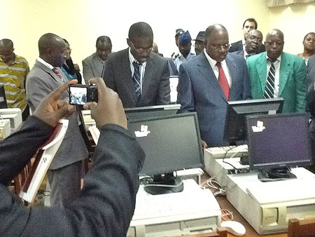 Officials in the computer room